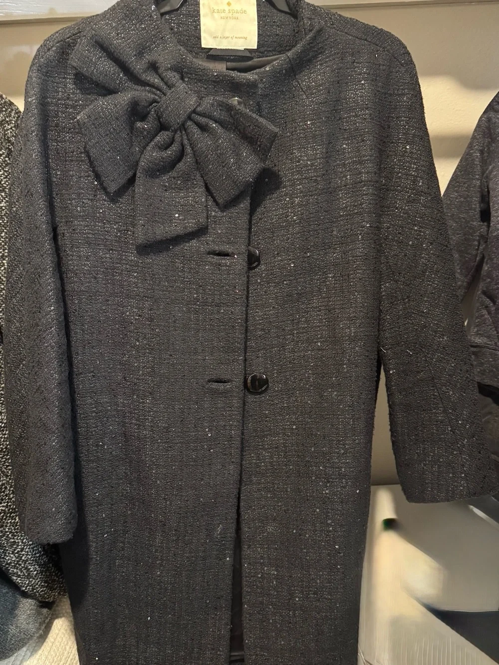 Black Sequins Kate Spade Coat